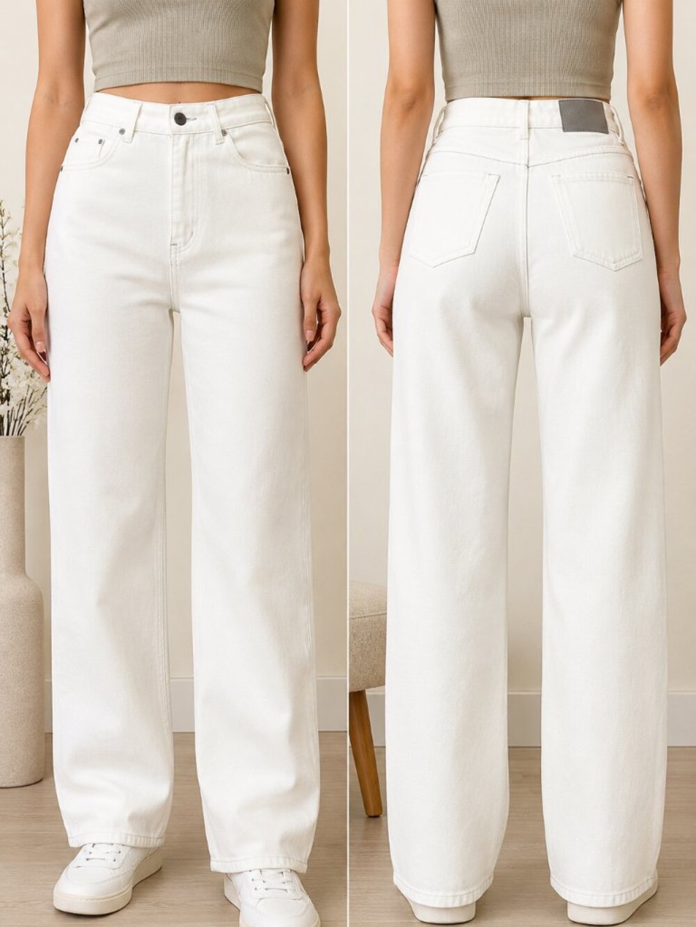 Goldenbarry White Straight Leg Soft Denim Jeans Size 26 High Rise